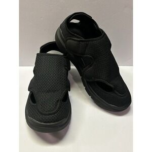 FitVille Mens 11.5W Black Closed Toe Sandals Diabetic Shoes Plantar Fasciitis
